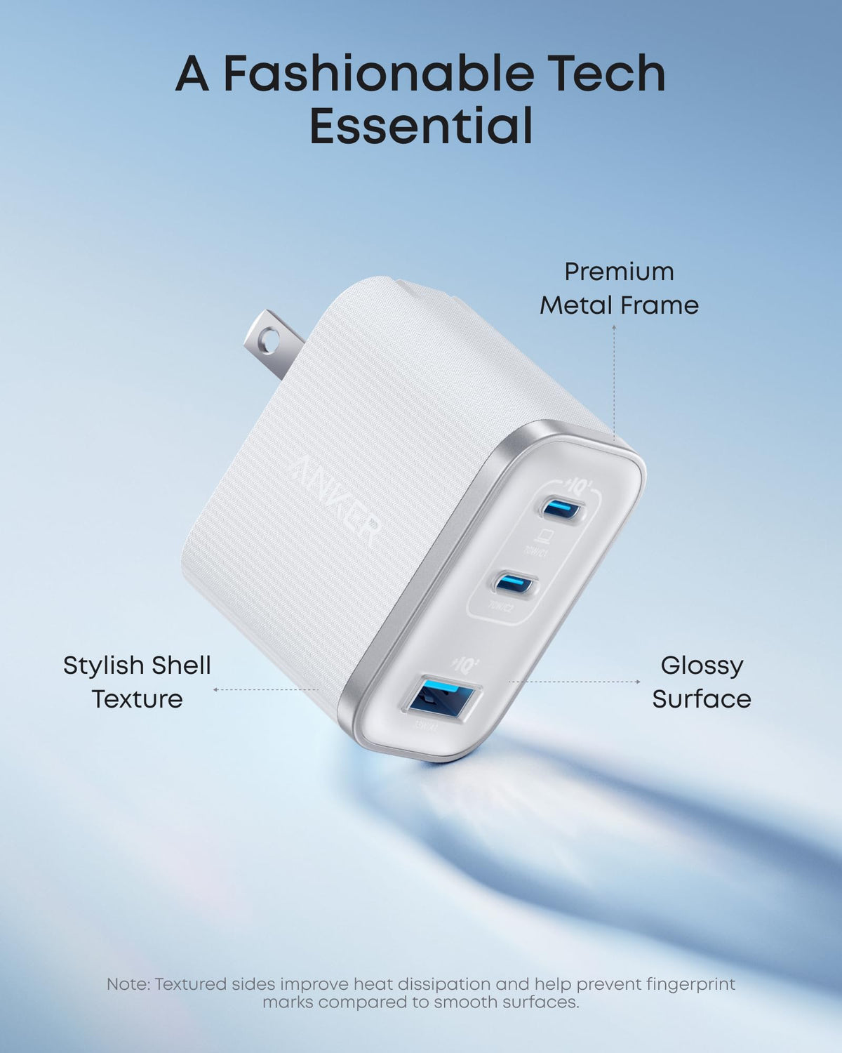 Anker charger with premium metal frame for stylish tech